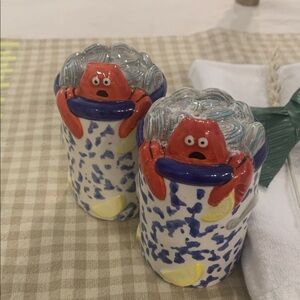 Crab Design Ceramic Salt and Pepper Shakers